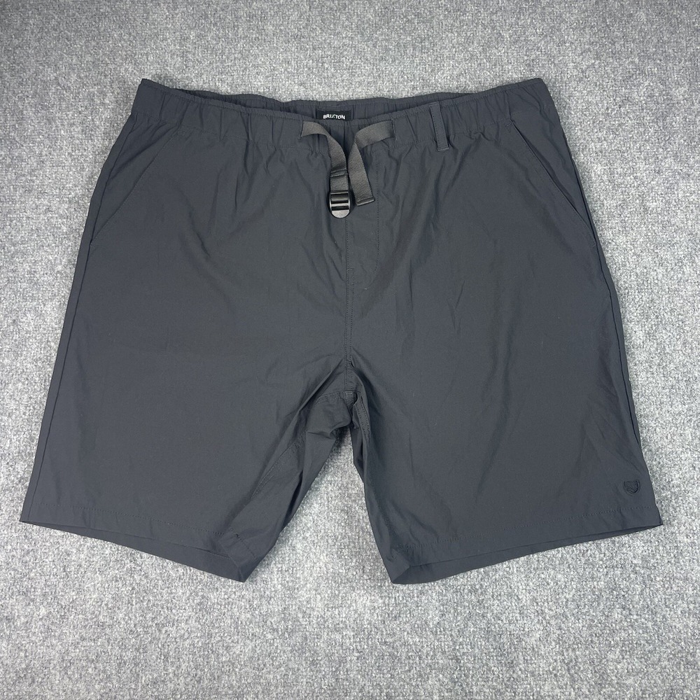 Brixton Shorts XXL Black Steady Cinch Crossover‎ Mesh Pockets Relaxed Fit Men's
